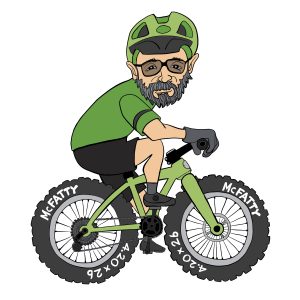 Freehand Mountain Biker Cartoon