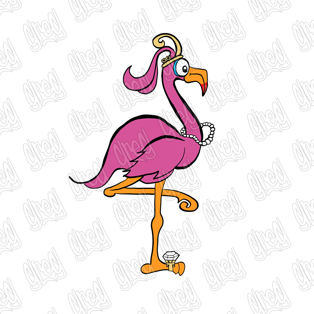 Flamingo Cartoon by Greg Culver