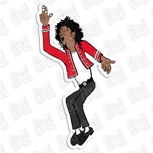 Michael Jackson cartoon sticker by Greg Culver and Hot Wing Designs