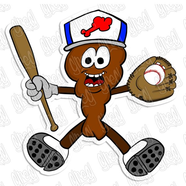Baseball Wing cartoon sticker