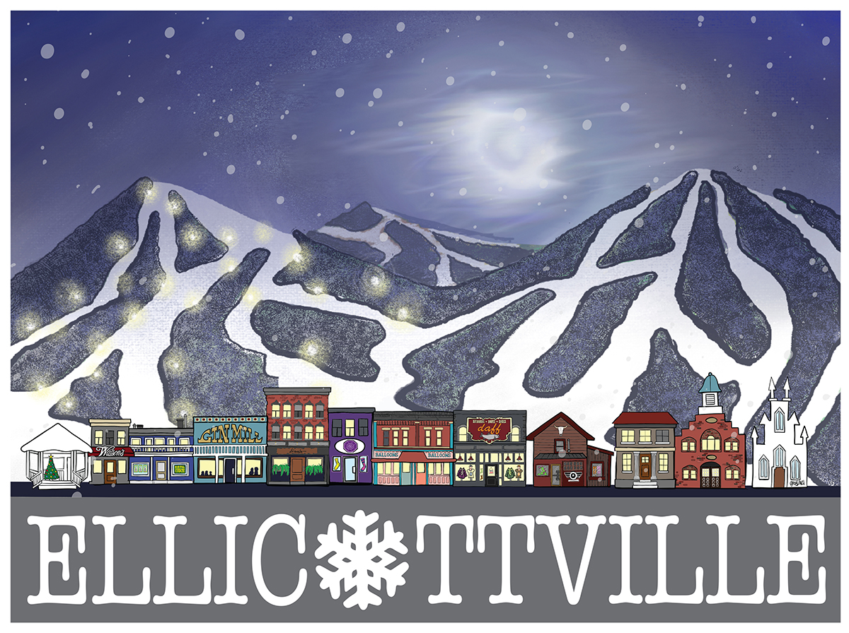Ellicottville at Night Poster