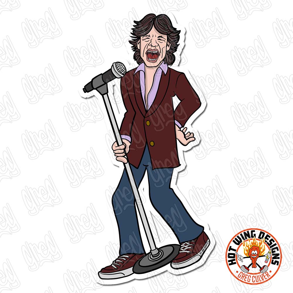 Mick Jagger cartoon by Greg Culver and Hot Wing Designs