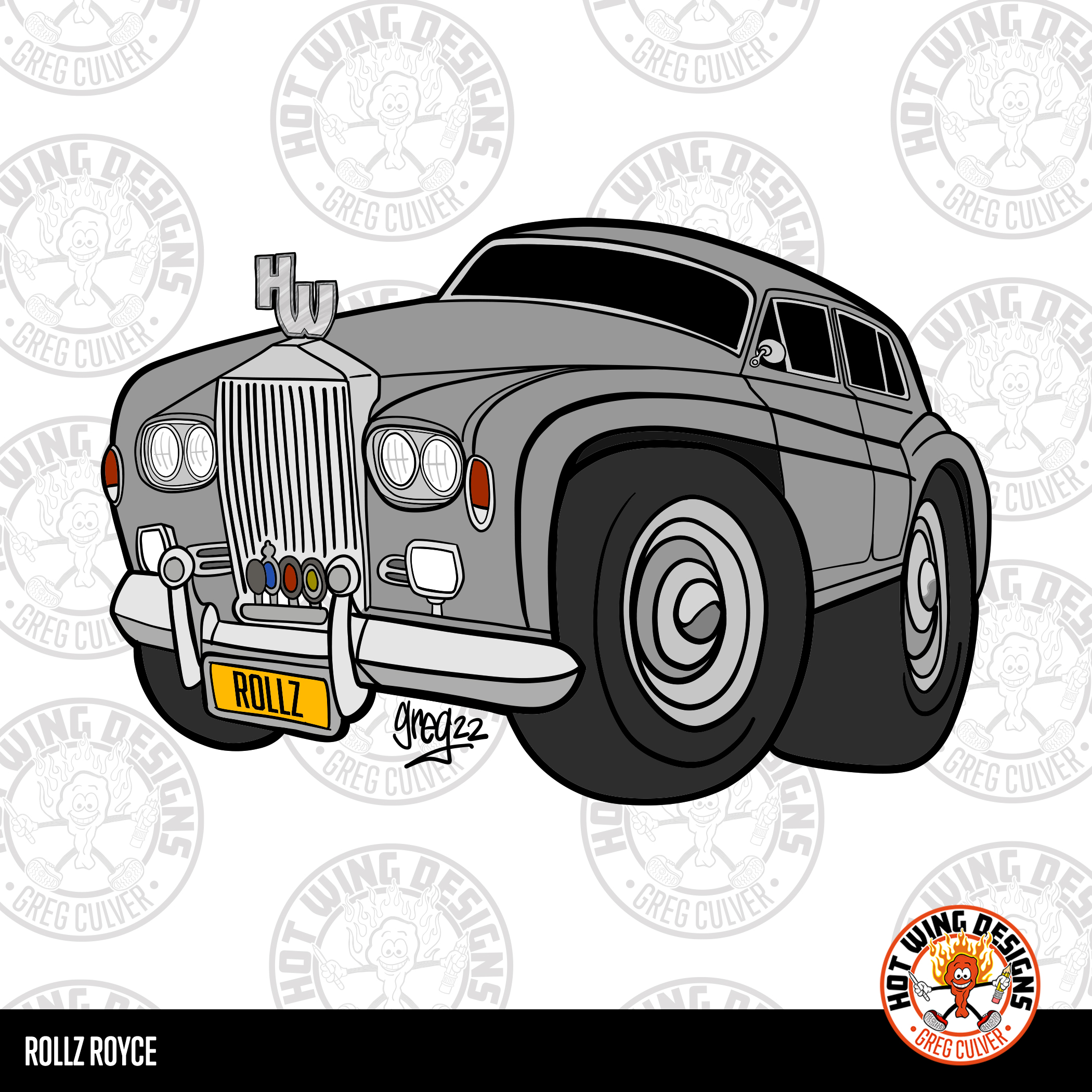 Rolls Royce cartoon by Greg Culver and Hot Wing Designs
