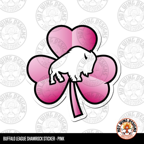 Buffalo League Shamrock sticker Pink