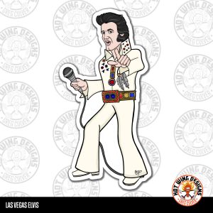 Elvis cartoon sticker by Greg Culver and Hot Wing Designs