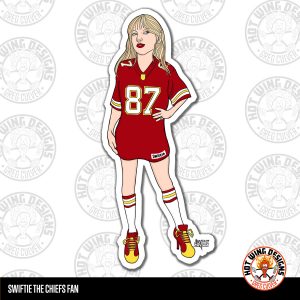 Taylor Swift cartoon sticker by Greg Culver and Hot Wing Designs